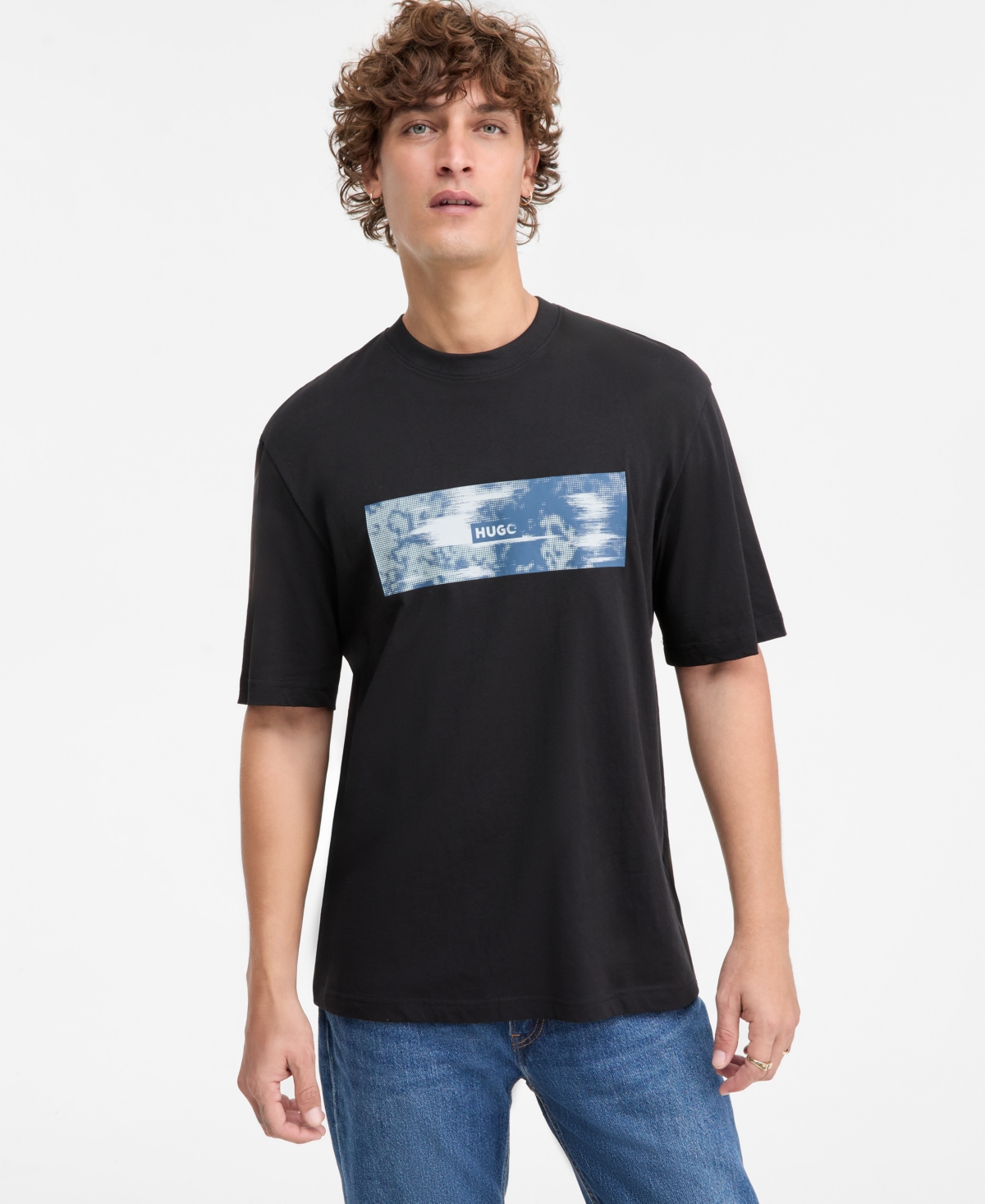 Hugo Boss Men's Cotton Napolux Short-Sleeve Crewneck Graphic T-Shirt