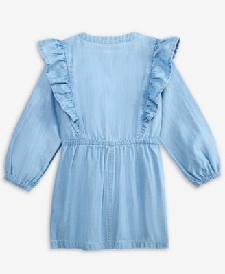 Girls' 5-20 Parker Ruffled Denim Shirt Dress, Macy's Exclusive