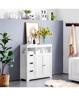 34″ H Freestanding Bathroom Floor Cabinet with Adjustable Shelf