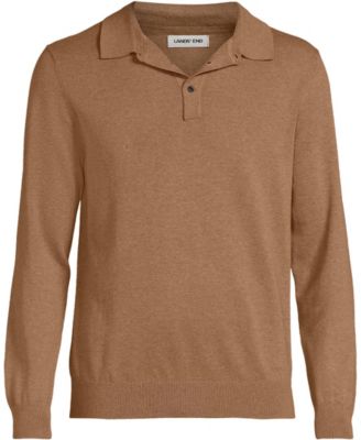 Men's Long Sleeve Cotton Sweater Polo