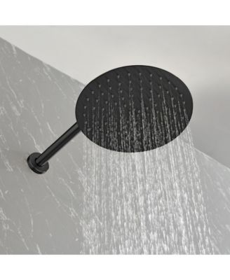 Wall Mounted Shower Faucet Set with High Pressure 10&amp;quot; Stainless Steel Rain Shower 2 Way Pressure Balance Shower Valve Kit, Black