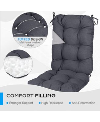 Outdoor 42"x 20" x5" Tufted Back Cushions Patio Replacement Chair Cushion with Ties, Water and Fade Resistant for All Weather, Set of 2