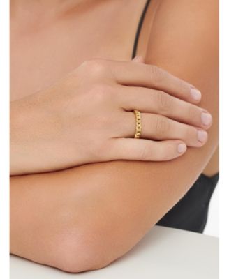 Cuban Link Ring in Gold Plated Sterling Silver, Size