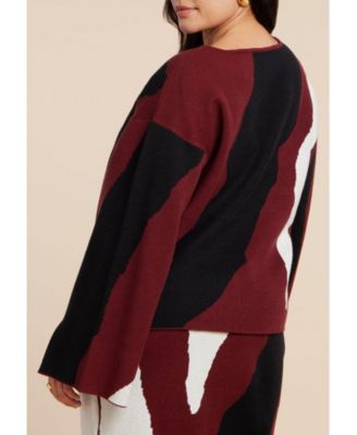 Women's Plus Size Cableknit Slouchy Sweater