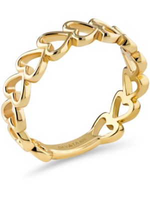 Open Heart Ring in Gold Plated Sterling Silver, Size 7