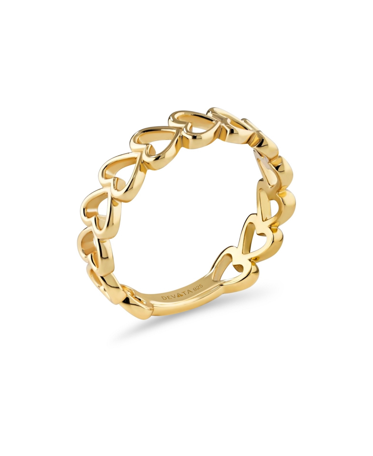 Devata Open Heart Ring in Gold Plated Sterling Silver