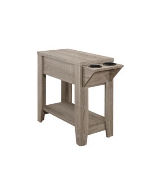 Accent Table, Side, End, Storage, Lamp, Living Room, Bedroom, Dark Taupe Laminate, Transitional