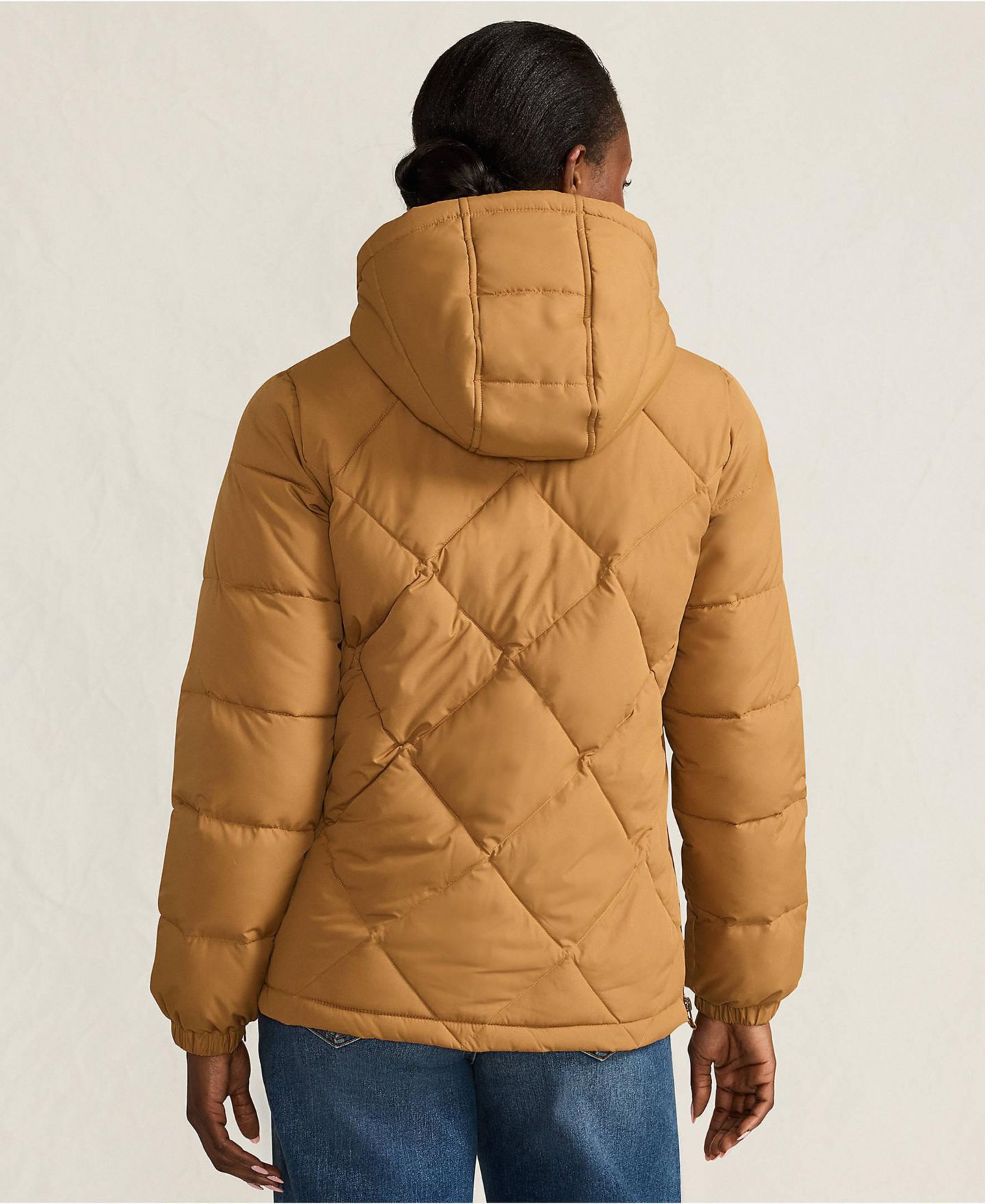 Женская куртка Lands' End FeatherFree Insulated Diamond Quilted, цвет: Верблюжий — фото 2