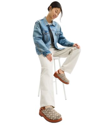 Women's Sculpted C Signature Jacquard Logo Platform Clogs