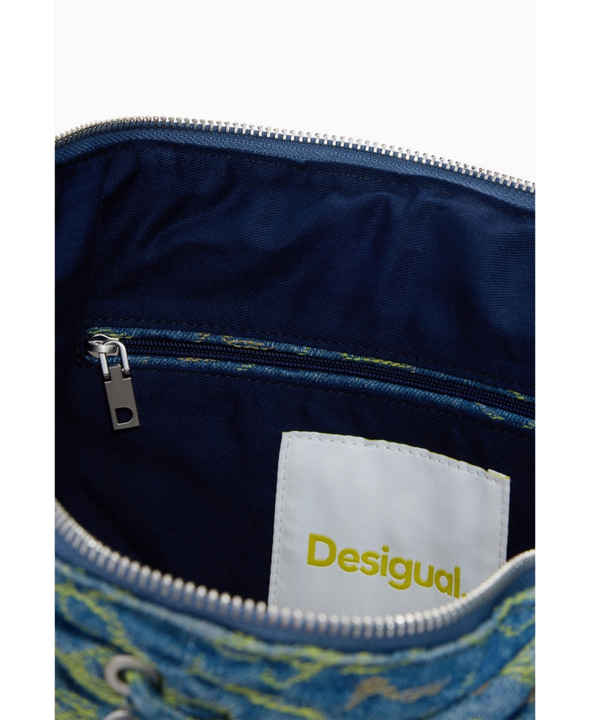 Desigual Women's Large Braided Denim Bag In Blue