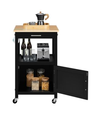 35” H Pine Wood, MDF, And Particle Board Kitchen Island Cart Storage Rolling Kitchen Cart