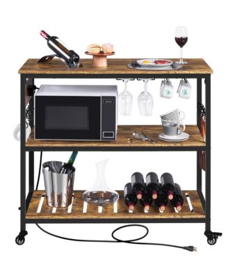 36.5” H Kitchen Island Cart with Charge Station