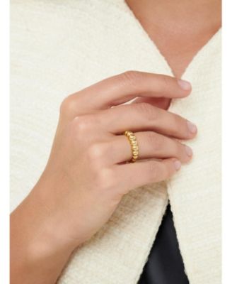 Beaded Ball Ring in Gold Plated Sterling Silver, Size