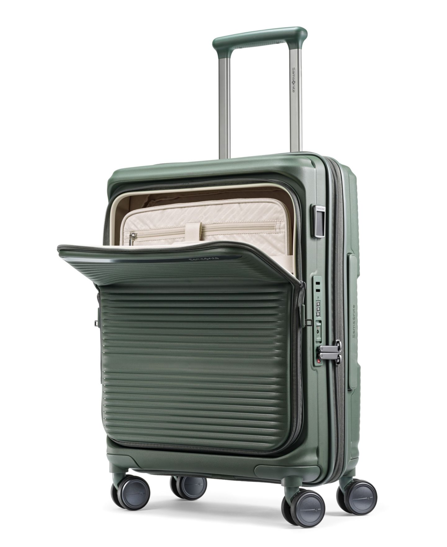 Чемодан Samsonite Paralux Global 22" Hardside Carry-On Spinner Luggage, цвет: Оливковый — фото 12