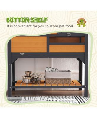 Tortoise Habitat with Adjustable Lamp Holder, Storage Shelf,