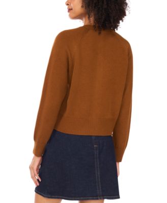 Women's Cozy Crewneck Raglan-Sleeve Cardigan Sweater