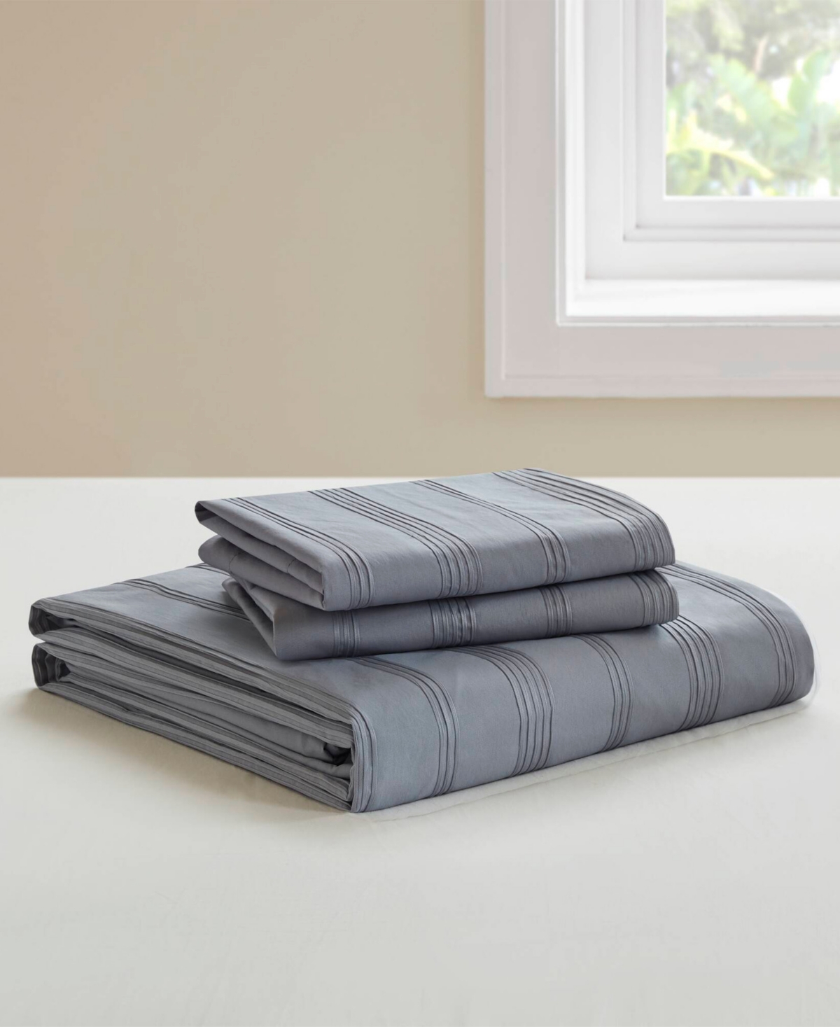 510 Design Logan Woven Striped 3-pc. Duvet Cover Set, Full In Gray