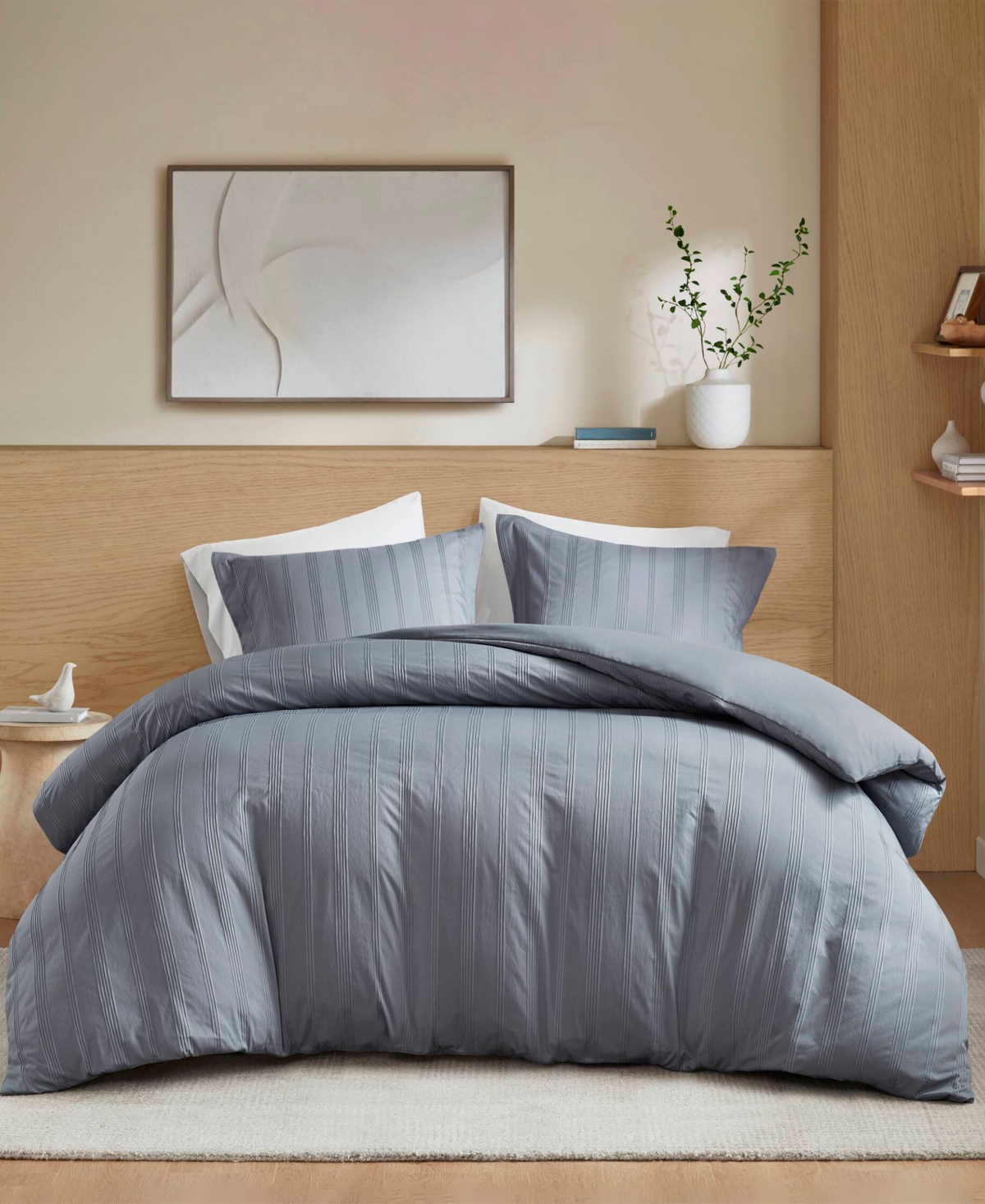 510 Design Logan Woven Striped 3-pc. Duvet Cover Set, Full In Gray