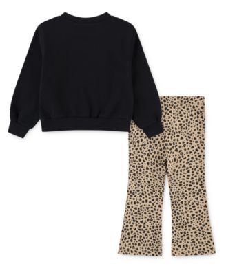 Girls 2T-6X Wild Warmth Printed Top and Leggings, 2-Piece Set