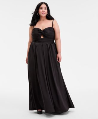 City Studios - Trendy Plus Size Gathered Sweetheart Gown