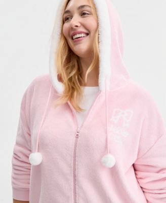 Trendy Plus Size Hello Kitty Pom-Pom Hoodie