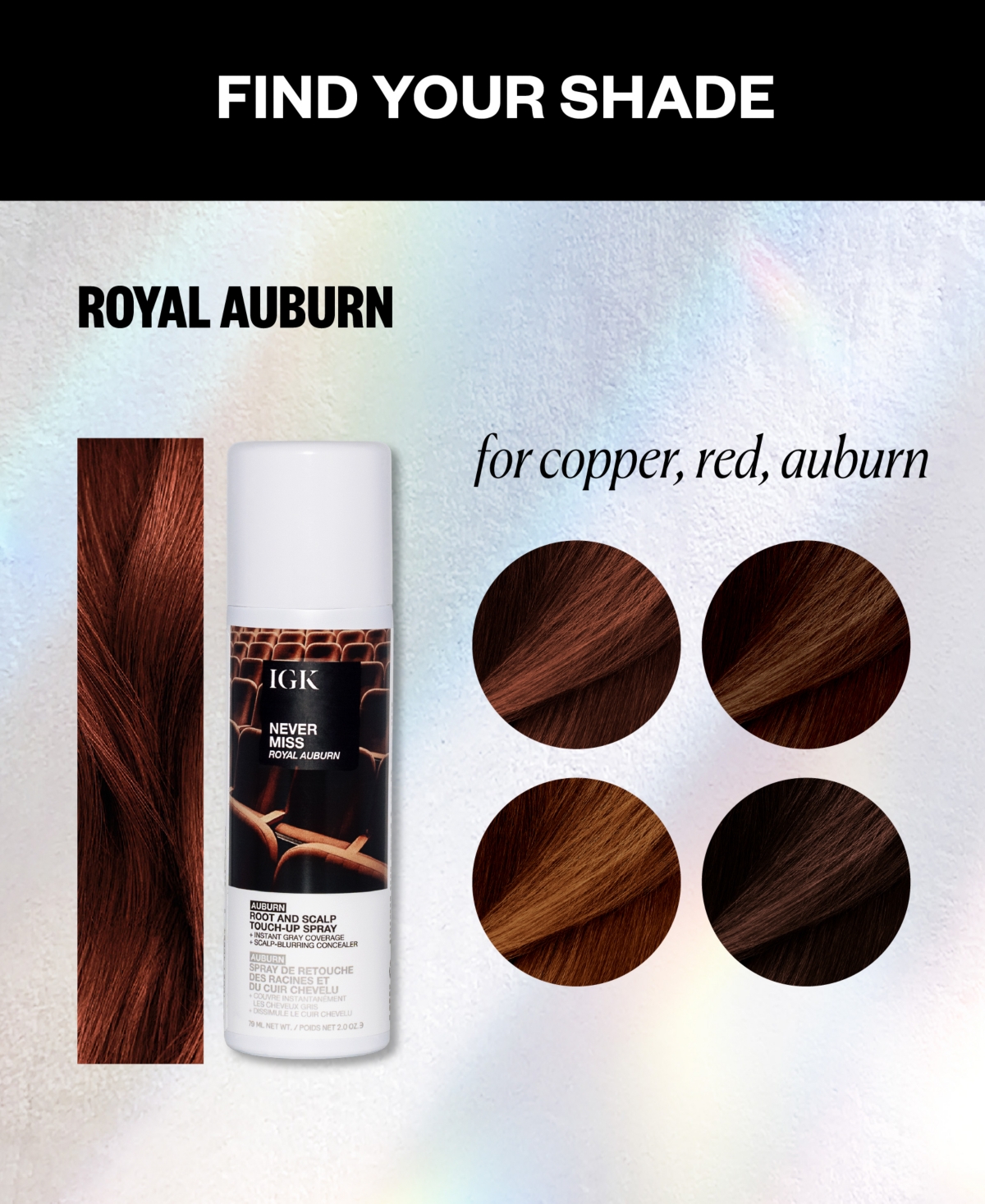 Igk Hair Never Miss Root And Scalp Royal Auburn Touch-up Spray In Brown
