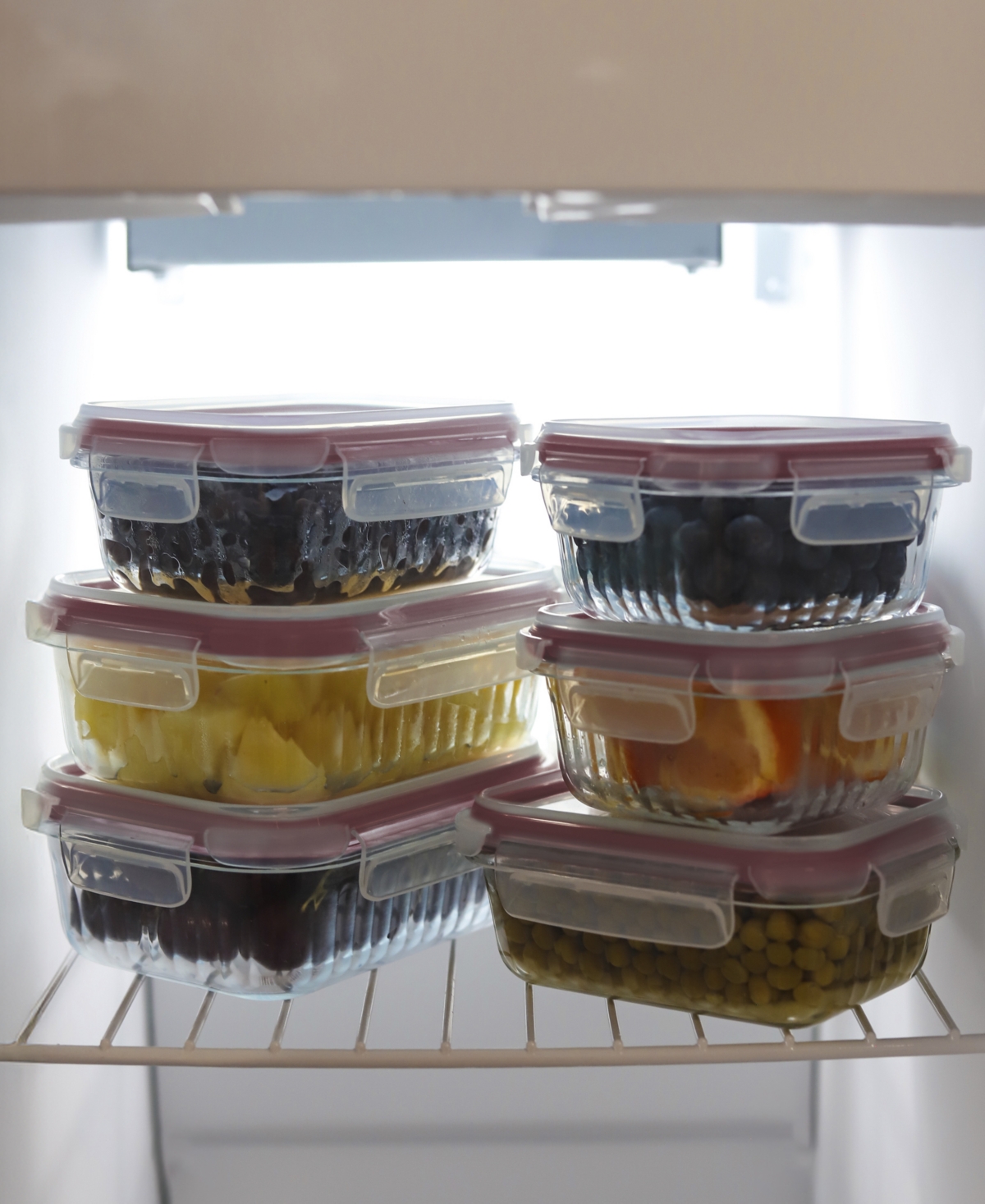 Sedona Kitchen 16-Pc. Fluted Glass Storage Set with Lid