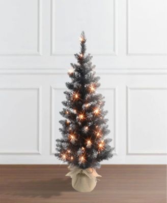 Puleo 3' Pre-Lit Tree with 50 Underwriters Laboratories Clear Incandescent Lights and Burlap Base, 97 Tips