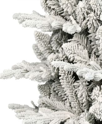 Puleo 4.5FT Pre-Lit Flocked Slim Northern Fir Tree