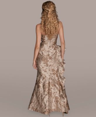 Women's Strapless Side Ruffle Dress