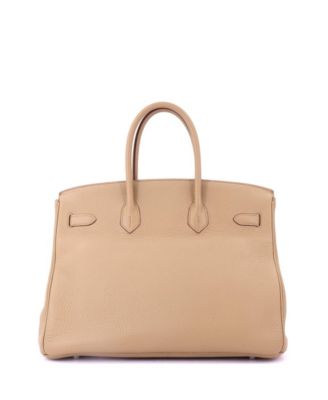 Pre-Owned Hermes Birkin 35 Handbag Light Togo with Palladium Hardware