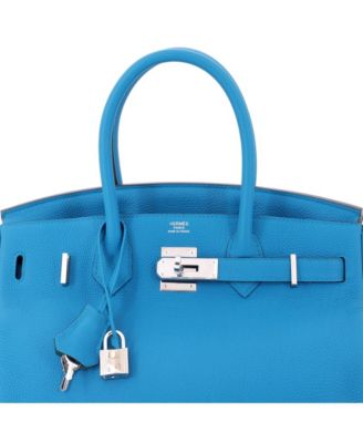Pre-Owned Hermes Birkin 30 Handbag Verso Togo with Palladium Hardware