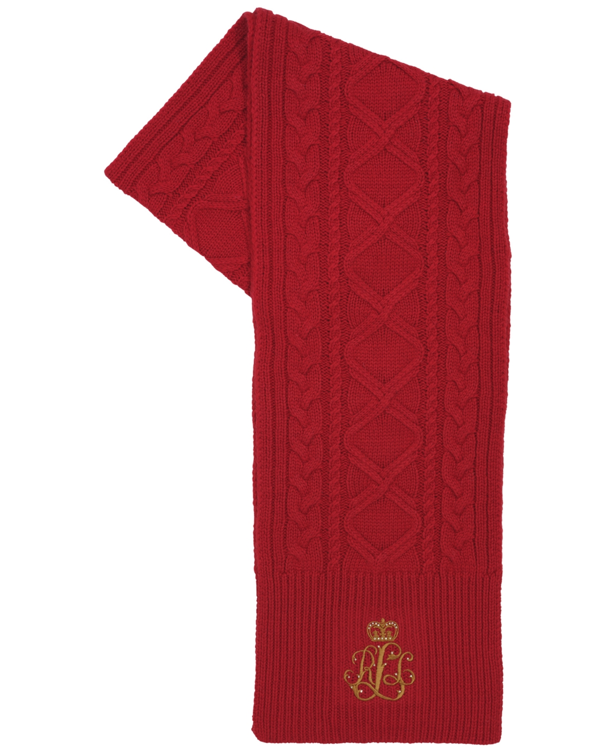 Ralph Lauren Direct Cable Scarf In Red