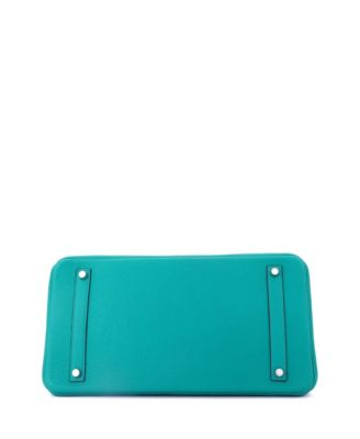 Birkin 35 Handbag Blue Togo with Palladium Hardware