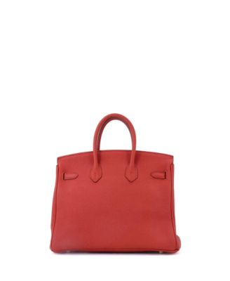 Birkin 25 Handbag Red Togo with Gold Hardware
