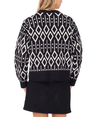 Women's Cozy Crewneck Jacquard Long-Sleeve Sweater
