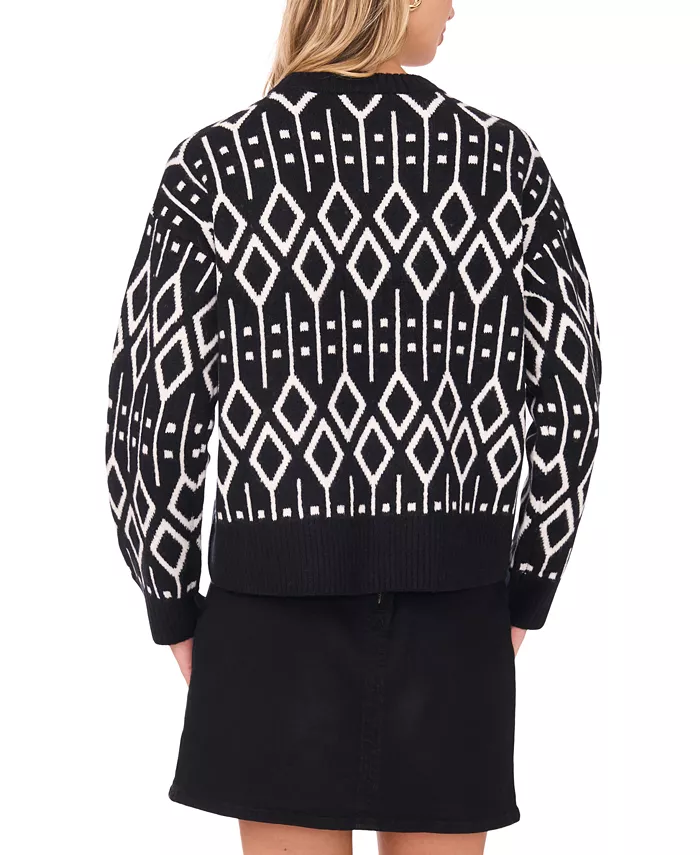 Women's Cozy Crewneck Jacquard Long-Sleeve Sweater - thumbnail 2