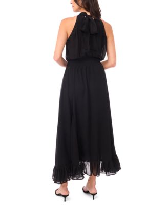 Women's High Neck Smocked Waist Dress