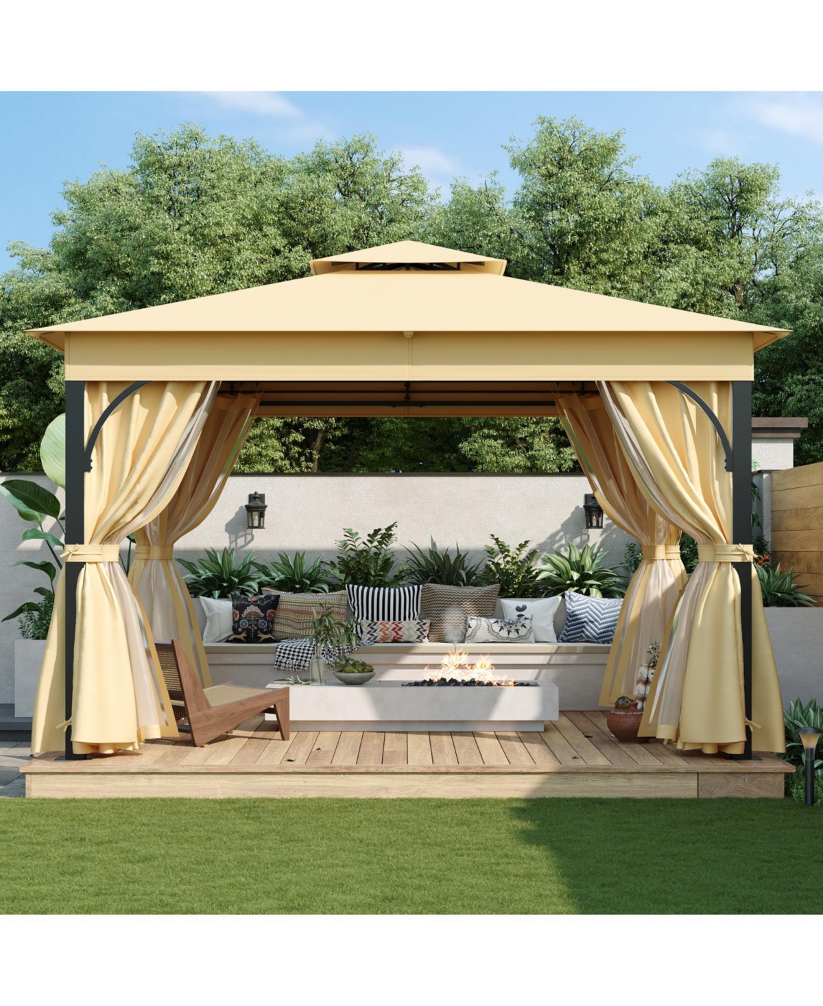 Streamdale Furniture 10x12 Outdoor Gazebo with Netting & Privacy Screens