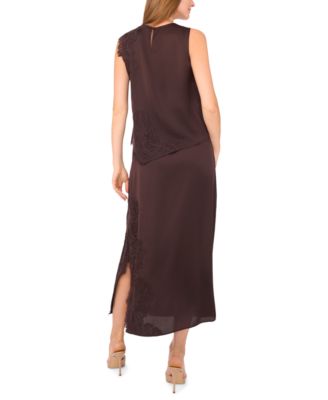 Women's Lace Asymmetric Hem Sleeveless Tank Top