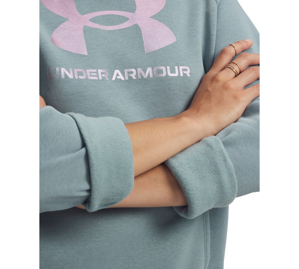 Under Armour Women's Rival Fleece Shimmer Hoodie In Gray