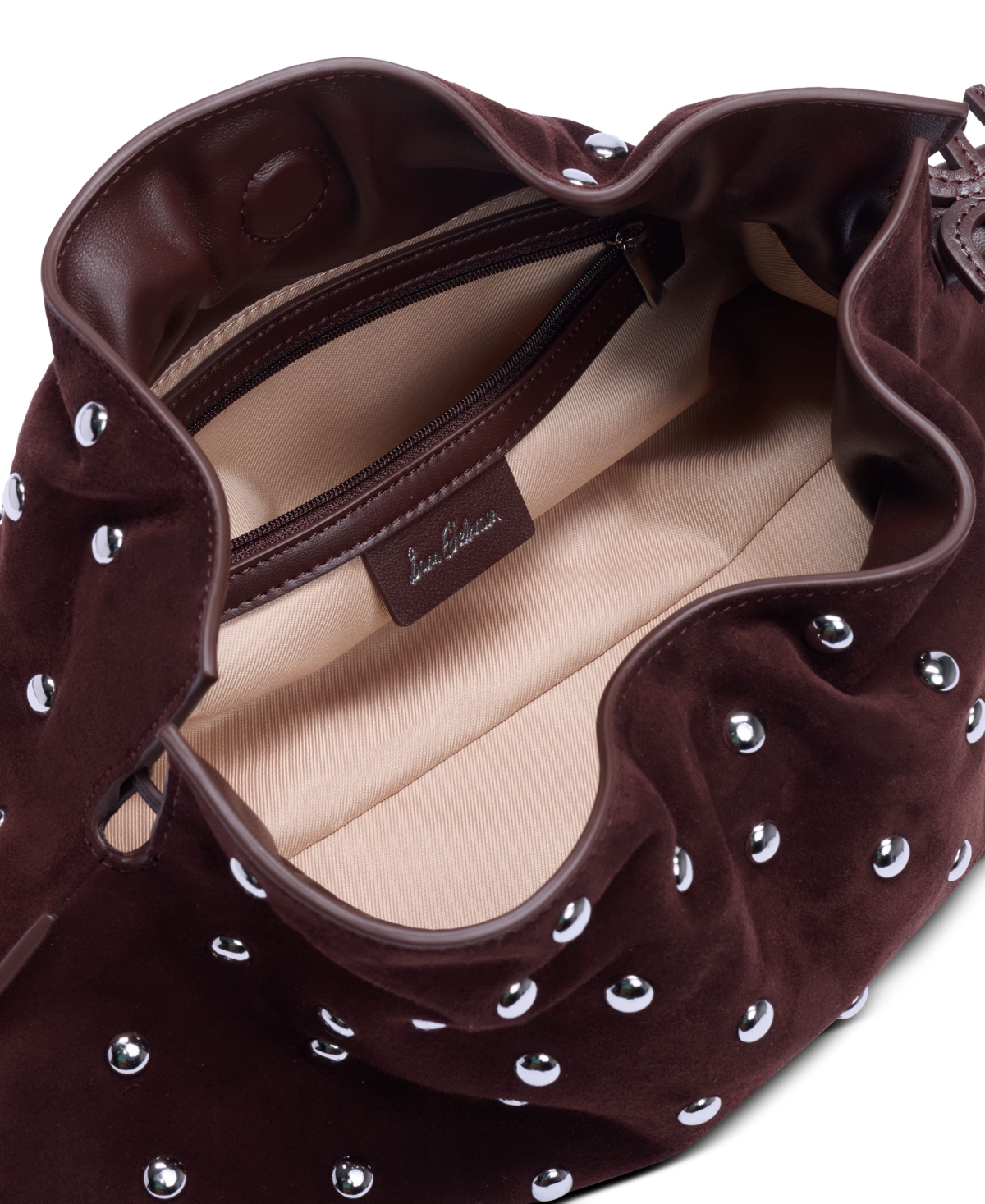 Sam Edelman Poppy Oversized Leather Drawstring Clutch In Brown