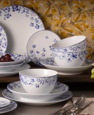 Bloomington Road Blue 30-Piece Dinnerware Set, Service for 6