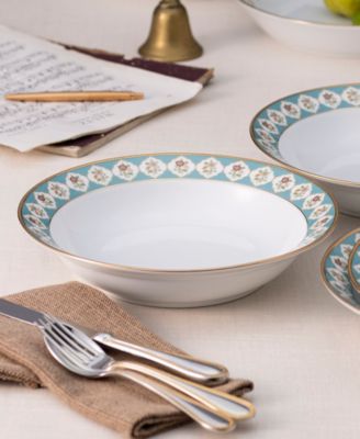 Lodi's Morning Set of 4 Rim Dinner Bowls, 10", 25 oz.