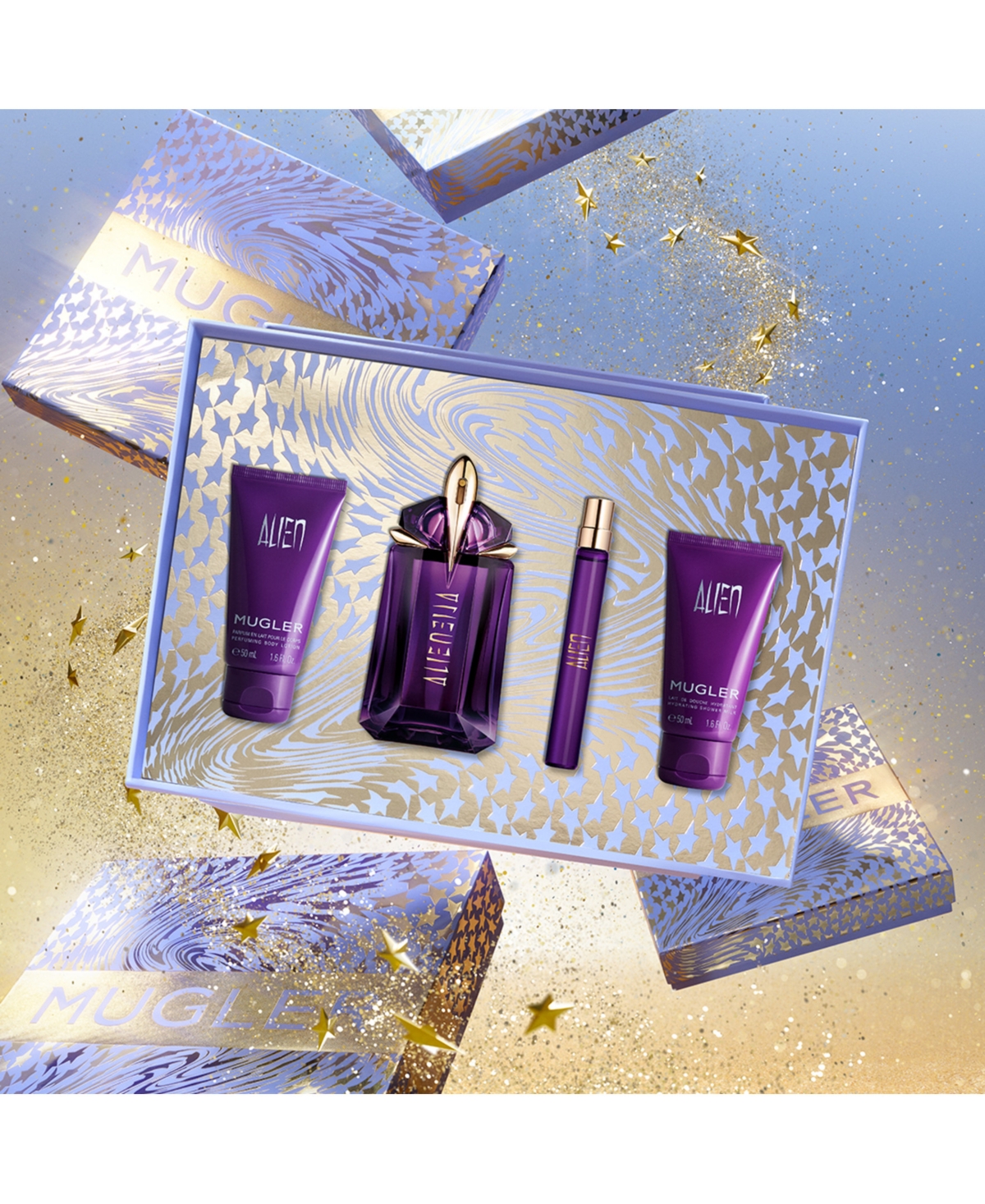 Mugler Alien Eau De Parfum Luxury 4-piece Gift 4-piece Perfume And Body Set In Multi