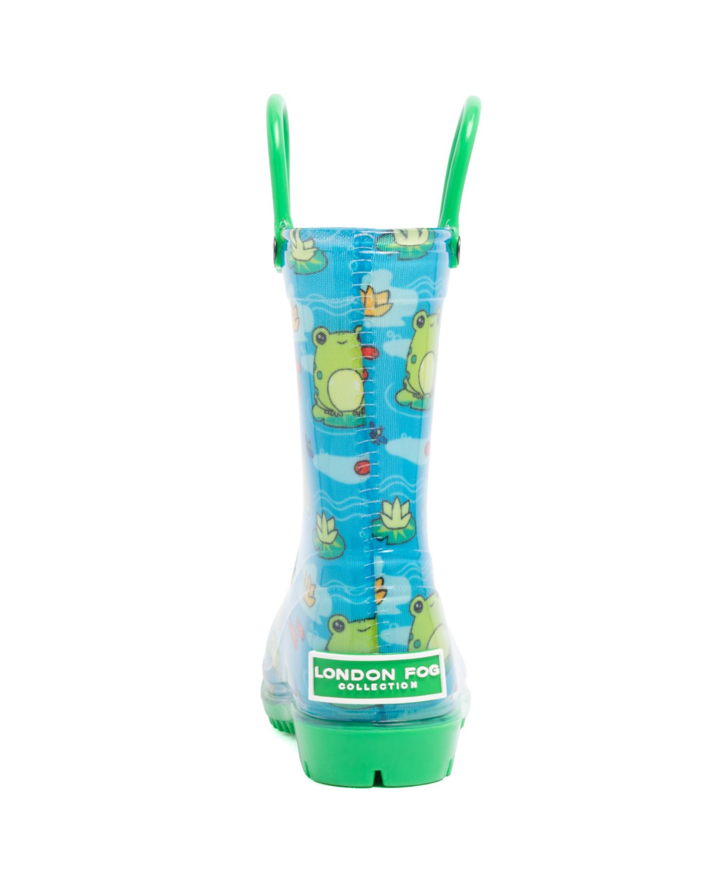 Ботинки London Fog Sven T Printed Rain Boots для мальчиков-малышей, цвет: Синий / Зелёный — фото 4