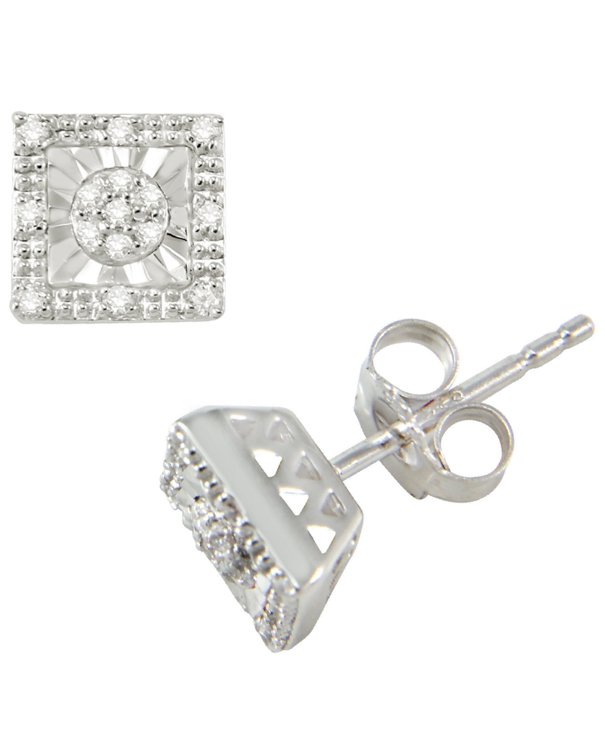 Macy's 2-Pc.Diamond Pendant and Earrings Set (1/5 ct. t.w.) in Sterling Silver