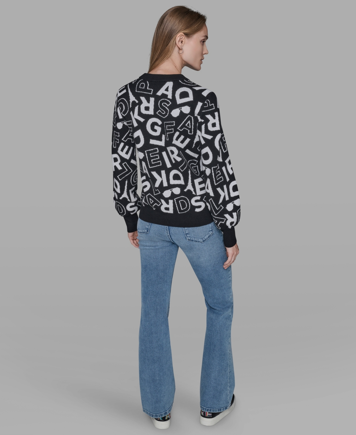 Karl Lagerfeld Plus Size Scatter Letters Sweater In Multi