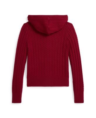 Girls' 7-16 Long-Sleeve Polo Bear Full-Zip Sweater