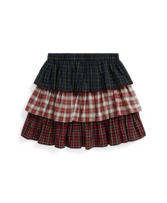 Girls' 7-16 Plaid Tiered Poplin Skirt